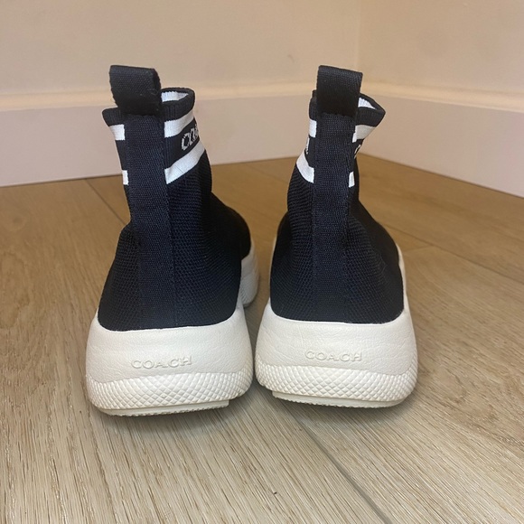 Coach C203 Knit Sock Sneaker Black Size 6 B - Picture 6 of 11